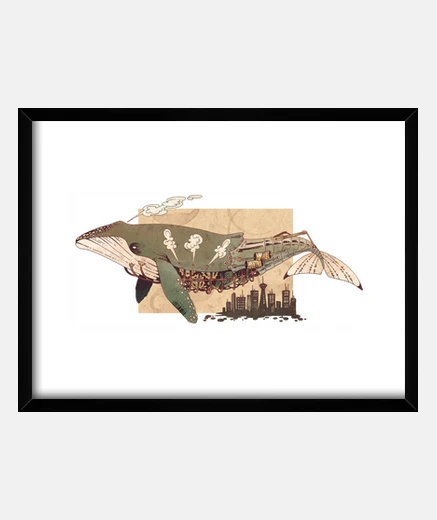 Framed biomechanical whale