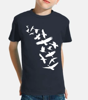 birds flying - white
