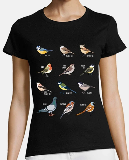 T-shirt birdwatching robin sparrow tette piccio