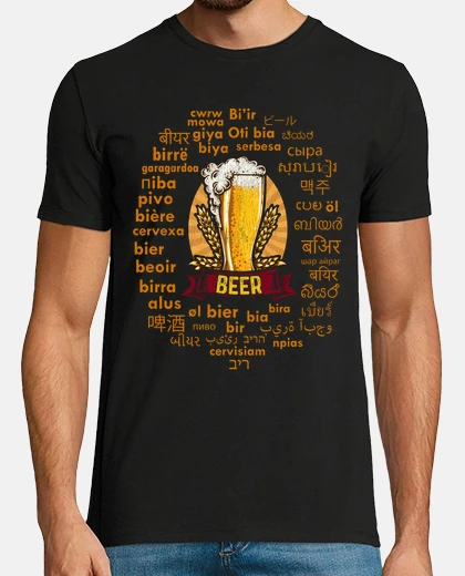 T-shirt birra in lingue birre da viaggio birra umorismo alcol poliglotta