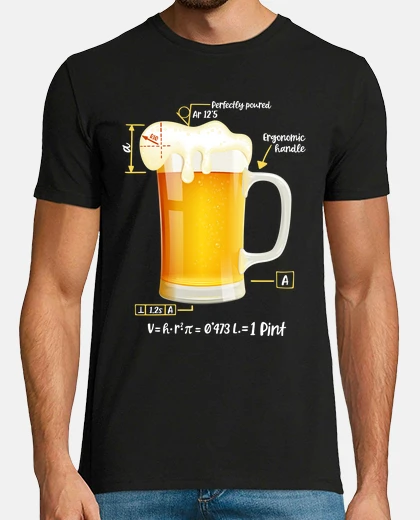 T-shirt birra matematica tecnica birra scientifica festa alcol