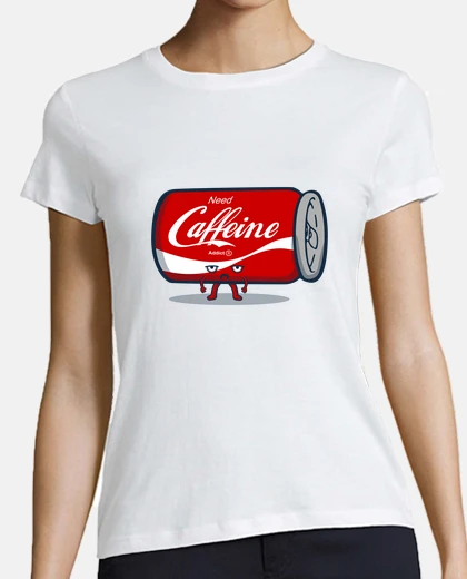 T-shirt bisogno di caffeina carino