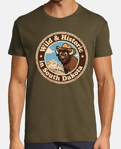 Tee-shirt bison vintage drôle du Dakota du Sud