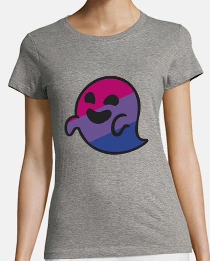 Tee-shirt bisper fantôme bisexuel. femme, manches courtes, bleu ciel, qualité premium