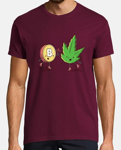 T-shirt bit coin e can nabis