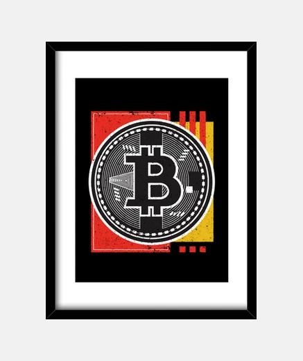 Framed bitcoin abstract funny crypto currency