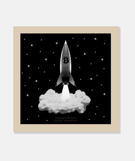 Wall bitcoin to the moon - black version i