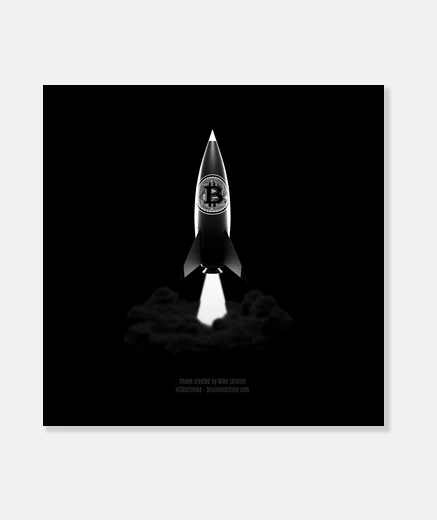 Wall bitcoin to the moon - black version ii