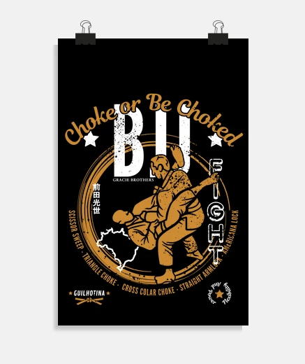 Poster bjj étouffer ou être étouffé