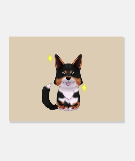 Wall black and beige corgi cardigan