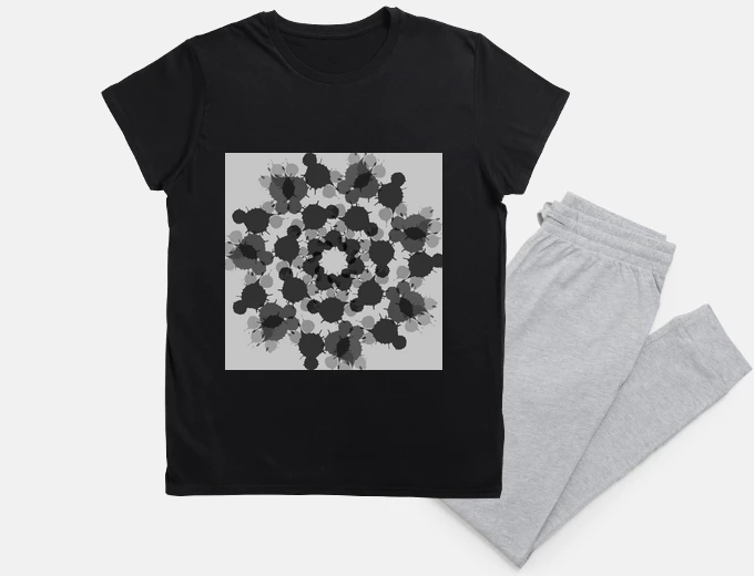 Pigiama black and grey flower