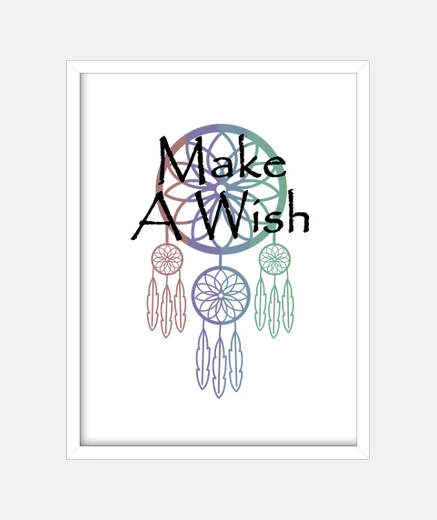 Framed black and multicolored make a wish drea