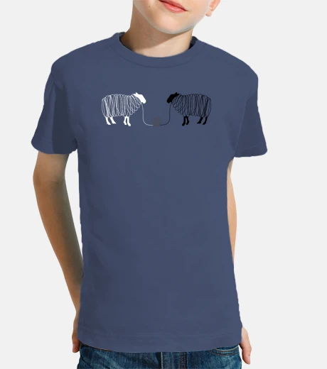 Kids black and white sheep