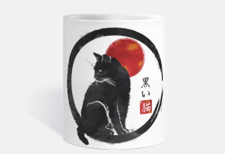 Cup black cat