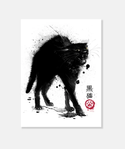 Wall black cat