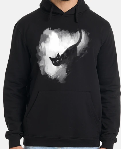 Hoodie Black Cat about to jump