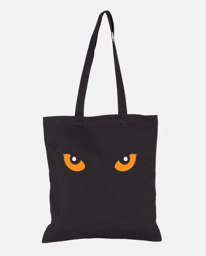 Bag black cat eyes student handbag tote