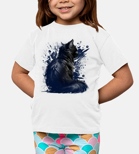 Ropa black cat from behind