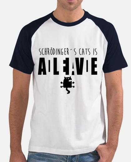 T-shirt black cat schrödinger