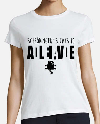 T-shirt black cat schrödinger