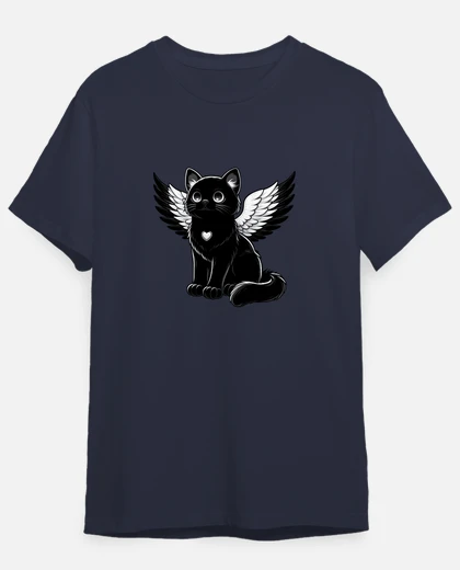 ◆ITZAVIBE◆ ANGEL CAT VER4 T SHIRT BLACK IBB24UT10BK MUSINSA | ITZAVIBE ANGEL CAT VER.4 T SHIRT - BLACK