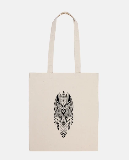 Bag black drowork tribal fox