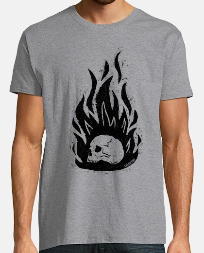 T-shirt black fire