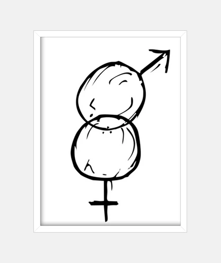 Framed black male and female symbol