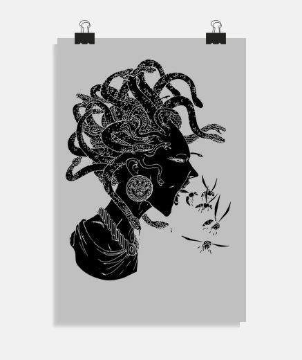 Poster black medusa