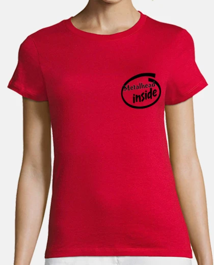 Tee-shirt Black Metalhead inside logo Tank WOMAN red