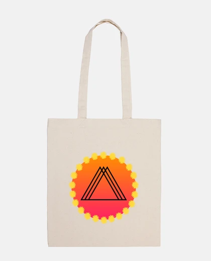 Bag black mountain triangles 60s hippie