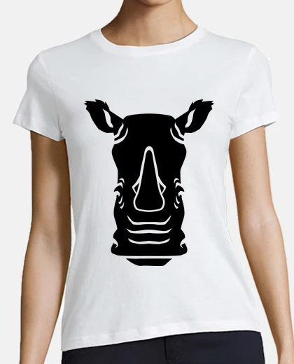 T-shirt Black rhino head