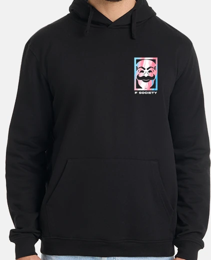 Hoodie black sweatshirt h - f society mr robot trans flag peke flag