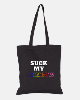 black rainbow fabric bag