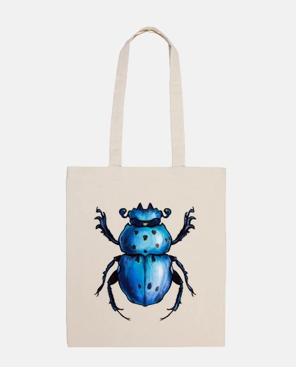 Bag blue beetle cool insect art