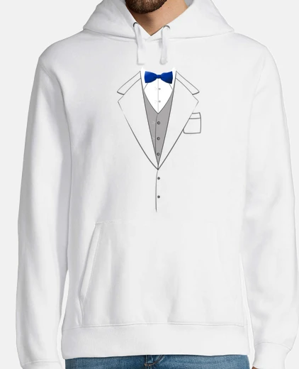 Hoodie blue bow tie suit