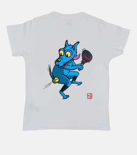 Kids blue dog padel front and back t-shirt for kids