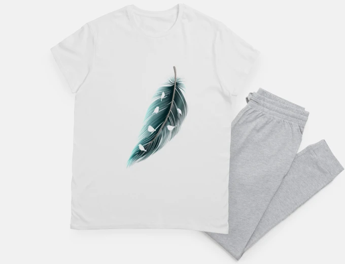 Pyjama blue feather and birds