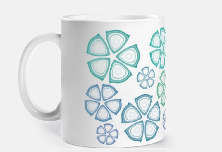 Cup blue flowers iphone