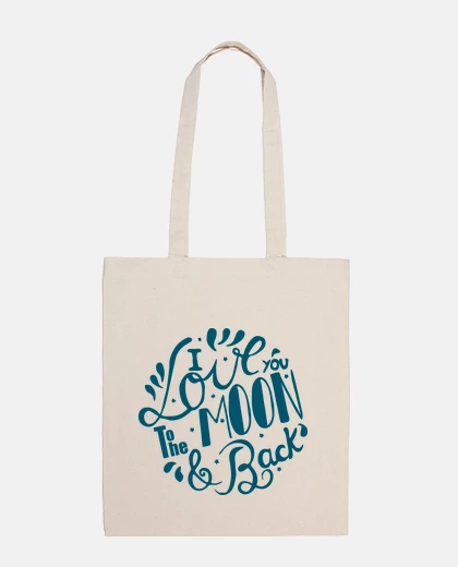 Bag blue i love you lettering