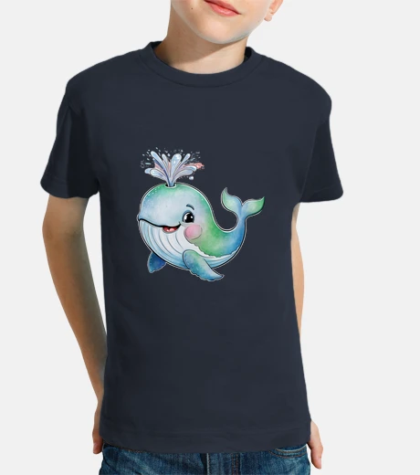 Kids blue kawaii whale