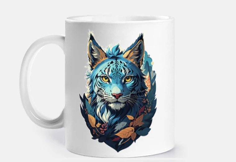 Cup Blue Lynx Illustration