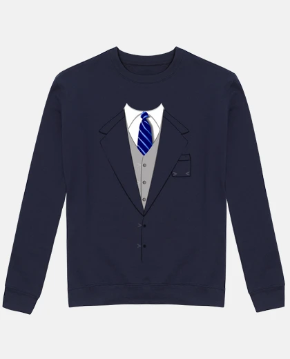 Hoodie blue tie suit