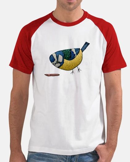 T-shirt blue tit mens baseball