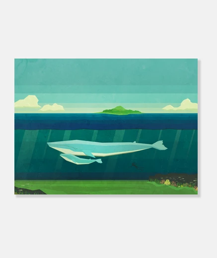 Wall blue whale