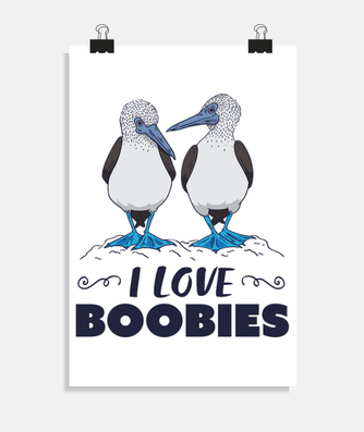 blue footed booby bird gift i love