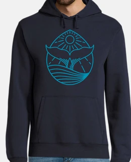 Blue Whale tail line di logo