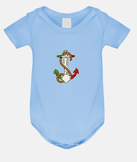 Kids boat anchor with italian flag, baby bodysuit