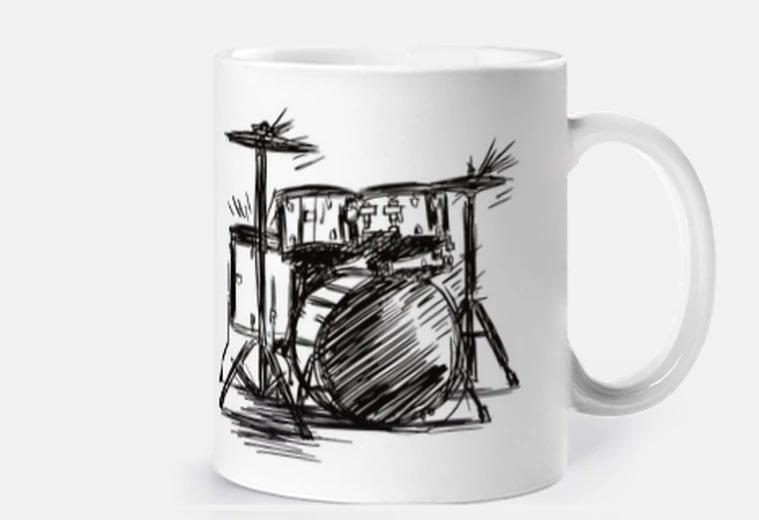 Taza Boceto Batería Musical