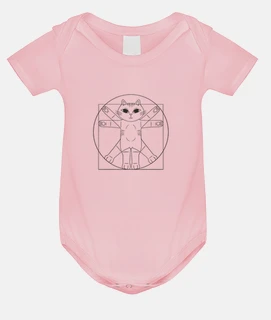 body , onesie , bébé aime les chats , chat de vinci vitruve , humoristique chaque en leonard de vinc